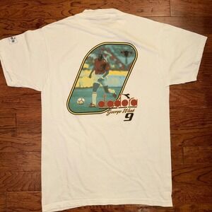 Vintage 1995 Diadora AC Milan George Weah #9 Football Soccer T-Shirt